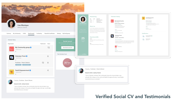 be collective verified social cv and testimonials