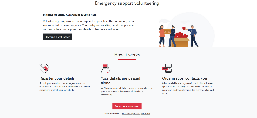 about Emergency Support Volunteering and how it works