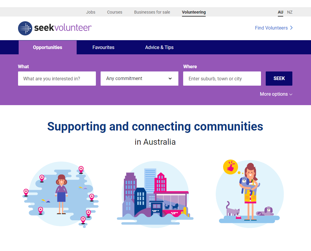 SEEK Volunteer Home Page